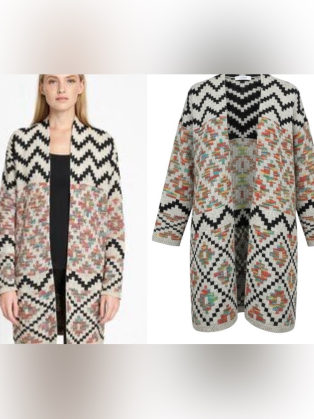 Dreamers By Debut Cardigan Open Front Sweater Southwest Boho Aztec Size S/M